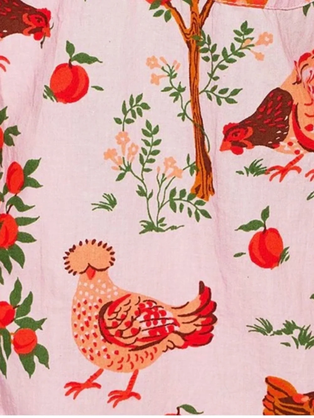 Print Fresh Hen House Organic Cotton Pajama Set Short Sleeve & Pants Pink Size S - Picture 13 of 16